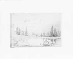 Free download Mountain Landscape with Lake in Foreground [Mount Tacoma?] (from Sketchbook X) free photo or picture to be edited with GIMP online image editor